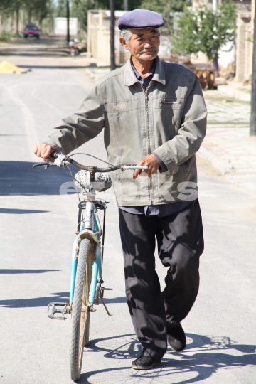 Man and bicycle