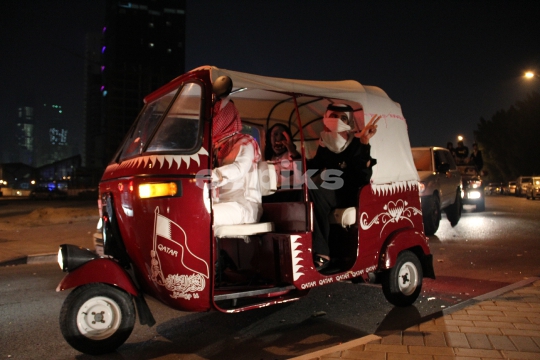 Qataris celebrating national day 