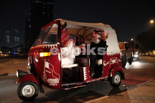 Qataris celebrating national day 